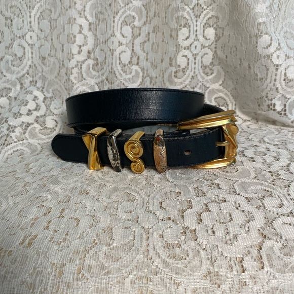 Vintage Brighton Leather Belt | Blue Leather Belt - Picture 1 of 6